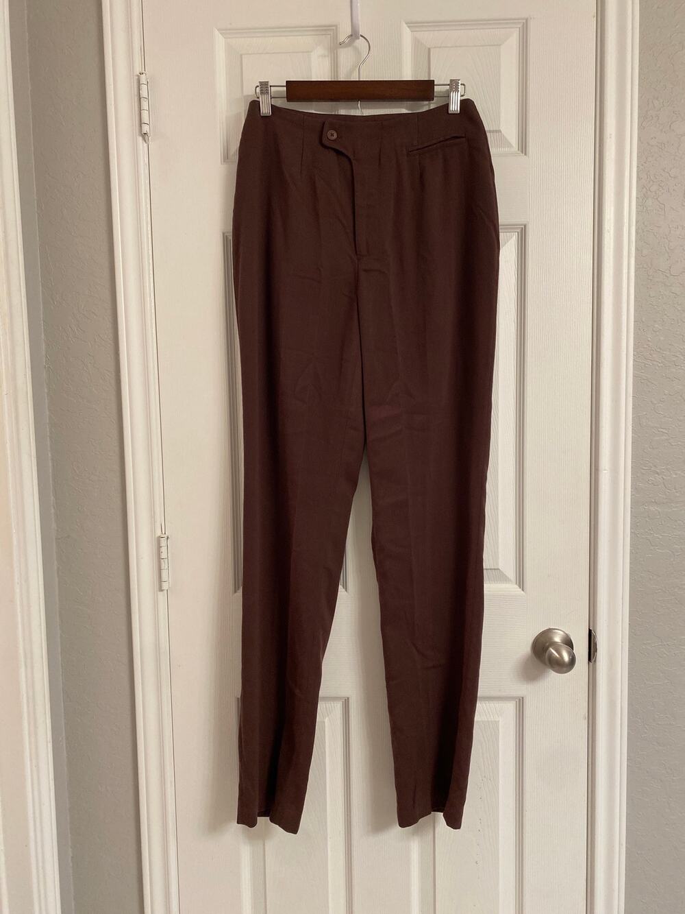 Vintage Newport News Easy Style Brown Trousers Tall Size 8T Dark Academia